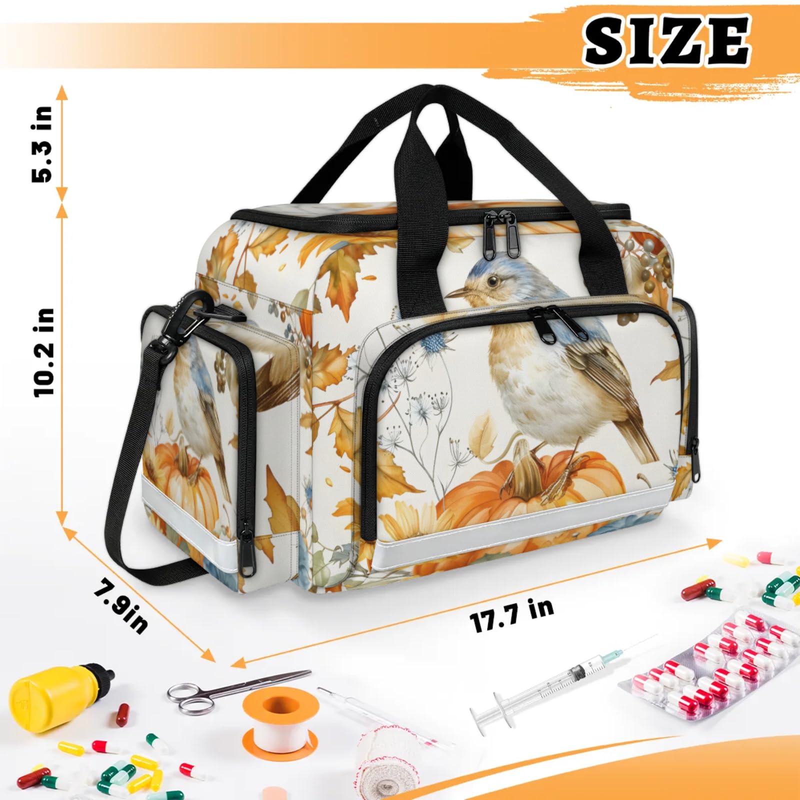 GzLeyigou First Aid Bags Empty, Domesticated Birds Emergency Bag First Aid Kit Multiple Compartment Kit Carrier On Call Trauma Bag For Paramedics Emergency Medical Supplies Kit