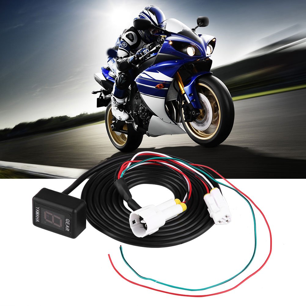 KIMISS Moto ECU Plug Bracket 6 Vitesse Indicateur Numérique Indicateur Indicateur de Vitesse étanche pour FJR1300 FZ6 FZ6R XJ6 XJR400 XJR1300 YS250 YZF-R1 FZ8 FZ1 FZH150