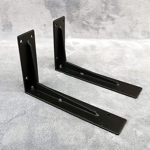 Miniatura 4 de Soporte de estante triangular de hierro montado en la pared, soporte de estante de mármol en ángulo recto, soportes de estantería de esquina de