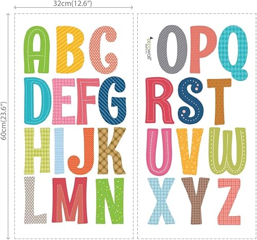 Miniatura 5 de DECOWALL DA-1701A - Alfabeto en mayúsculas, ABC, letras, niños, calcomanías de pared adhesivas de pared, desprendibles, adhesivos de pared para
