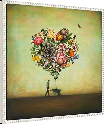 Miniatura 2 de Amanti Art Lienzo enmarcado para pared, 22 x 22 pulgadas, diseño de botánica de corazón grande, por Duy Huynh, arte de lienzo enmarcado para