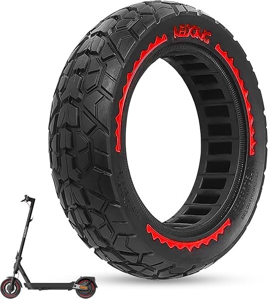 ANSENI Rueda Maciza 60/70-6.5,Neumatico 10 pulgadas 10x2.50-6.5, Rueda Antipinchazo para Patinete Eléctrico Segway Ninebot E3 E,Ninebot Max G30/G30D, Xiaomi 5/5 Pro/5 Max,Smartgyro K2 (1 Rueda) - 1