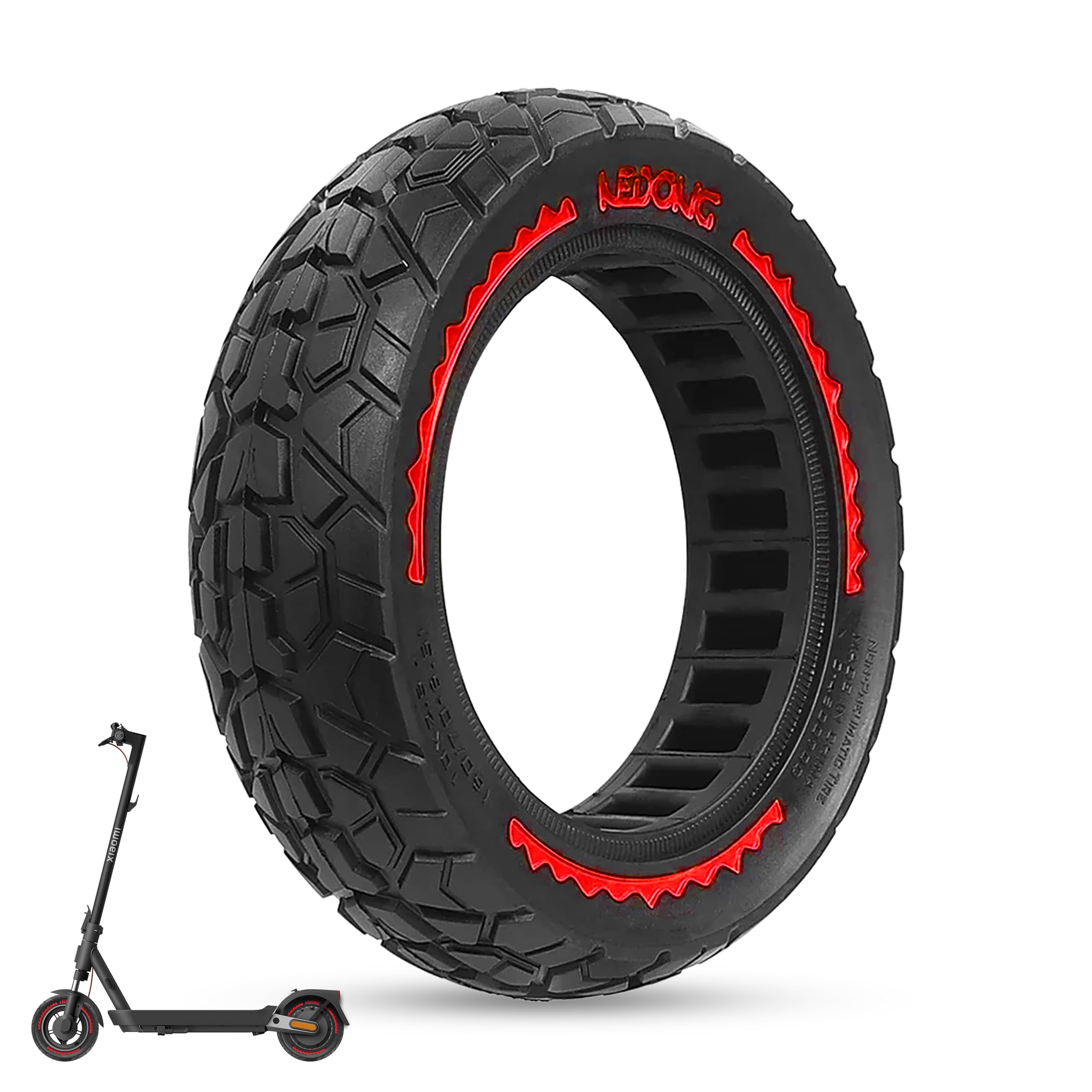 ANSENI Rueda Maciza 60/70-6.5,Neumatico 10 pulgadas 10x2.50-6.5, Rueda Antipinchazo para Patinete Eléctrico Segway Ninebot E3 E,Ninebot Max G30/G30D, Xiaomi 5/5 Pro/5 Max,Smartgyro K2 (1 Rueda)