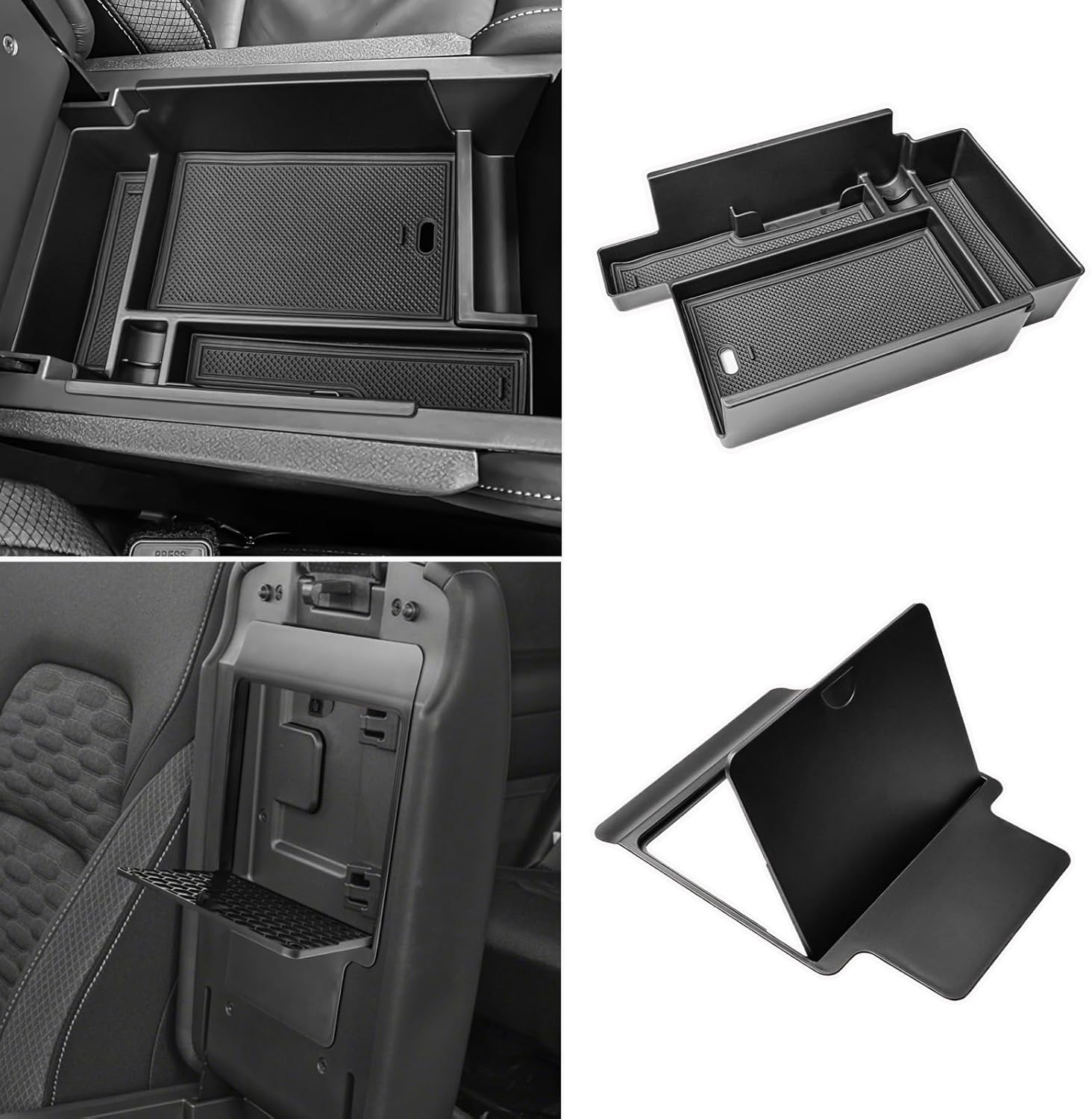 HGWEI 2Pcs Center Console Organizer Compatible with Nissan Pathfinder 2022-2026 And Hidden Organizer Box Accessories Secret Compartment Armrest Hidden Storage Insert Tray, Black
