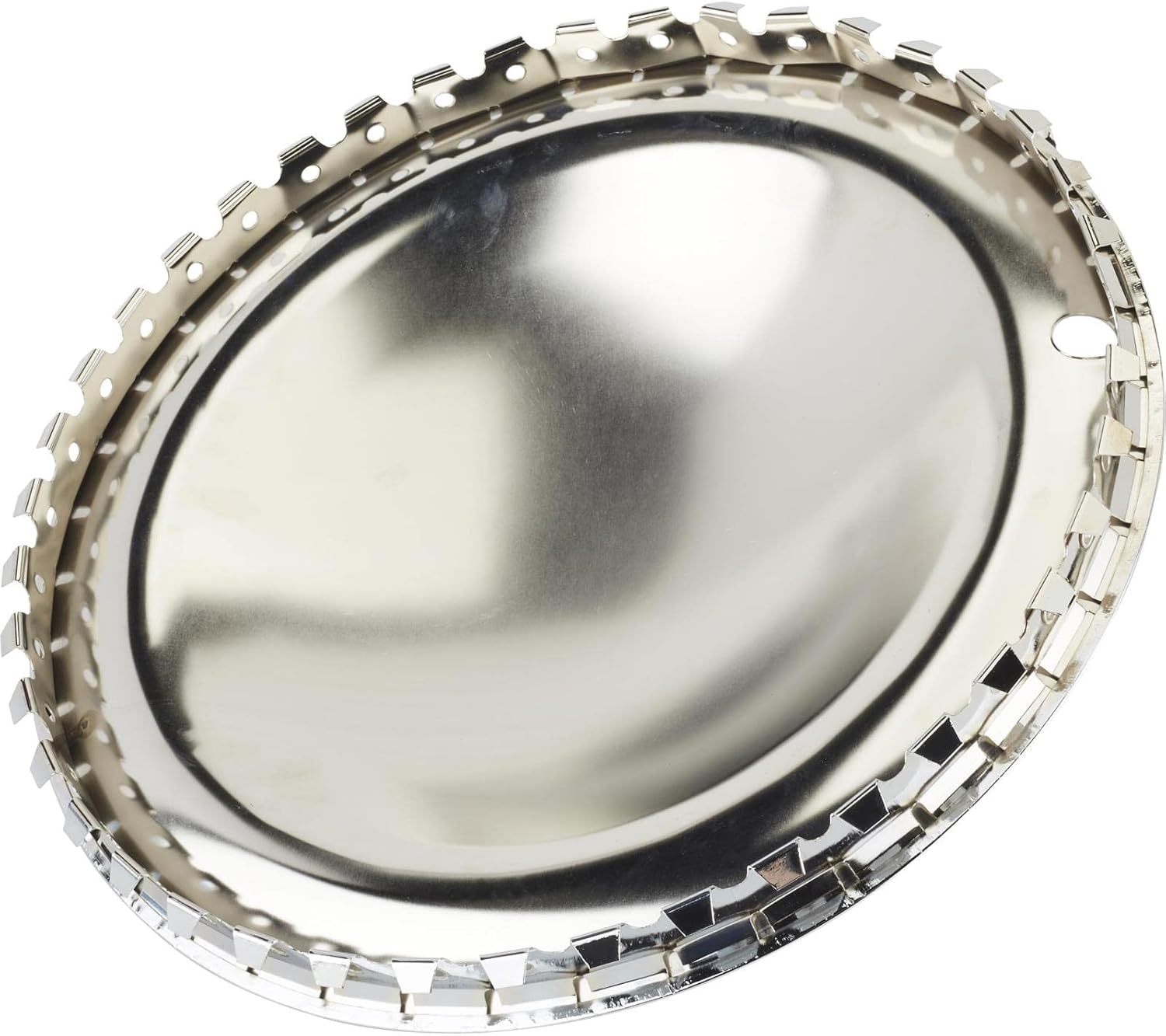 Speedway Motors Full Moon Style 15 Inch Wheel Covers, Chrome Plated Full Moon Hubcap, Snap-On for Easy Installation, 1-3/8” Net Crown, Set of 4 Wheel Covers