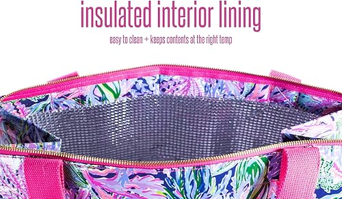 Miniatura 3 de Lilly Pulitzer Bolsa de compras aislada de gran capacidad, reutilizable de gran tamaño con interior aislado térmico