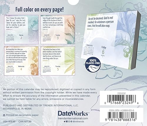 Miniatura 2 de Calendario de versículos de la Biblia 2023 paquete de edición en caja calendario diario de lujo 2023 con más de 100 calcomanías de calendario