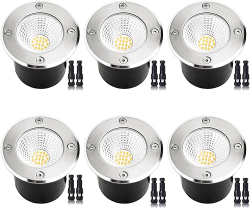 Paquete de 6 luces LED de 7 W, luces de paisaje de bajo voltaje, iluminación de paisaje de suelo de 12 V24 V, IP67, impermeable, para exteriores,