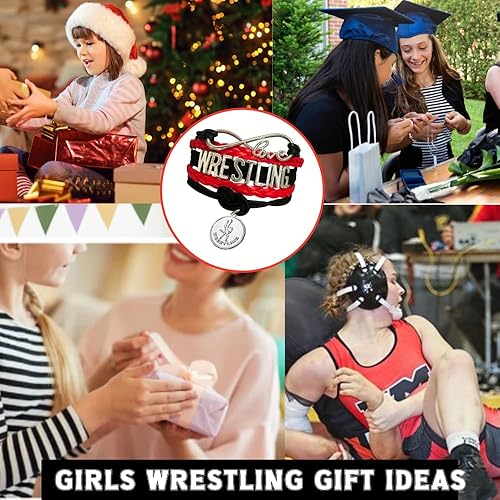 Miniatura 5 de Sportybella Pulsera de infinito con dije de lucha libre, joyería de lucha libre, regalos deportivos personalizados para luchadores, equipos, madres