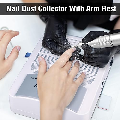 Miniatura 7 de AZ GOGO Taladro de uñas portátil de 30000 RPM + colector de polvo de uñas