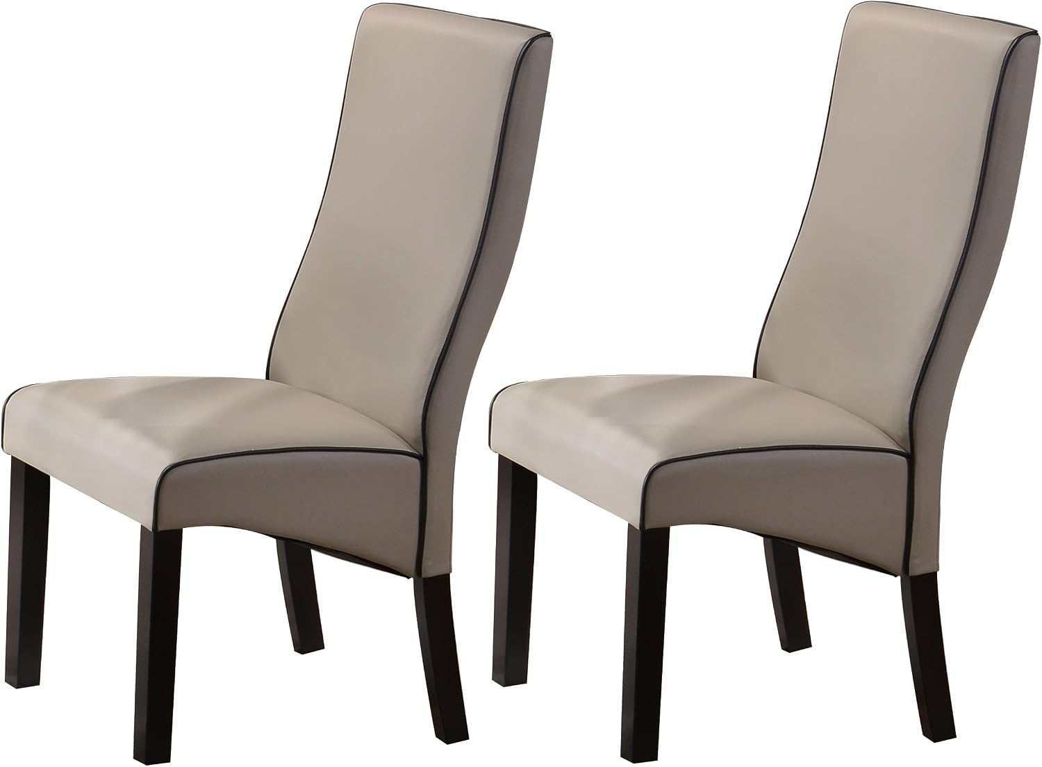 Kings Brand Furniture Upholstered Parson Chair (Set of 2), Gray