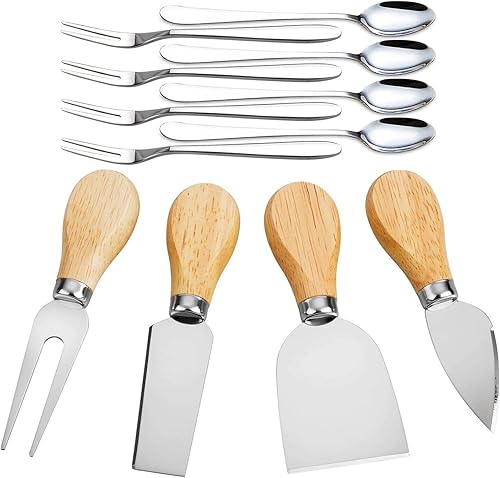 Juego de cuchillos de queso de 12 piezas, acero inoxidable y madera, cubiertos de fiesta, viajes, servir cena, rebanar, untar, herramientas para disponible en Yaxa Colombia