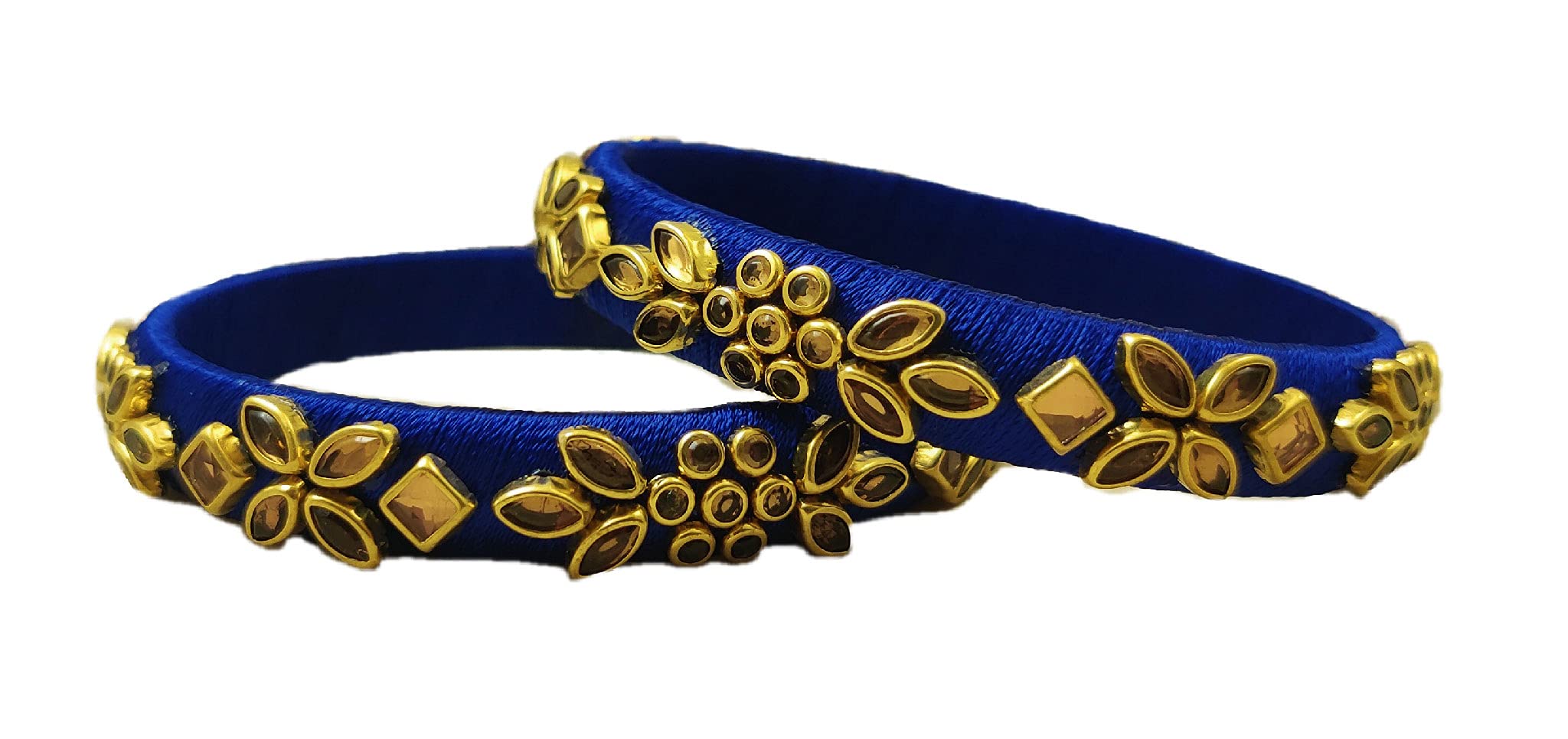 Lavvi Arts Silk Thread Kundan Bangles in Vibrant Colours for Babies, Girls and Women (Color:- Royal Blue,Size:- 2.8 Inches) (B0D8J9VNCJ) Amazon Price History, Amazon Price Tracker