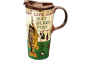 CYPRESS HOME BEAUTIFUL KEEP LIFE SIMPLE CERAMIC TRAVEL MUG