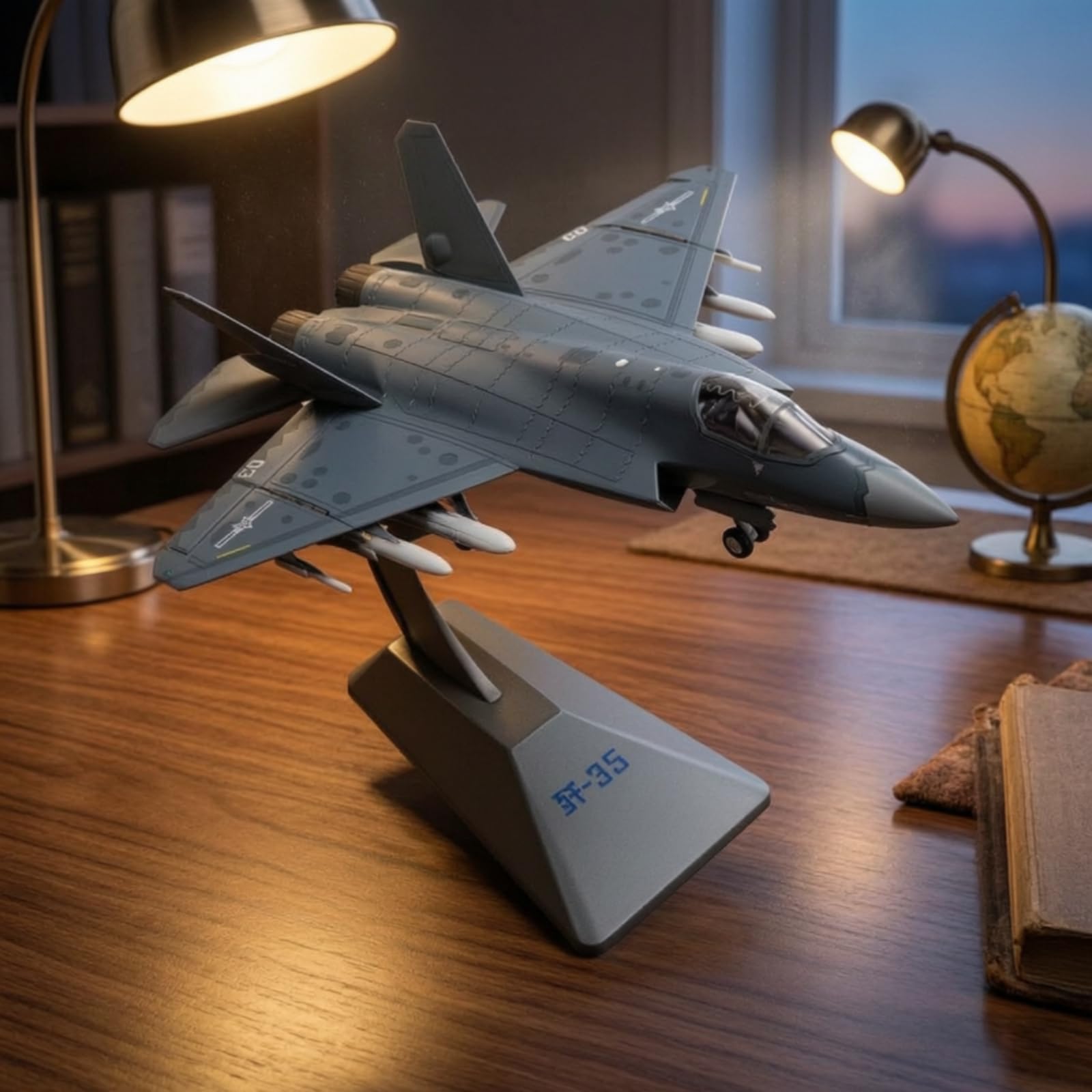 Gralara Modellino di Caccia Modello di Aereo Militare Realistico Modellino in Metallo 1:48 Stabile Modellismo per Collezionisti, Esposizione