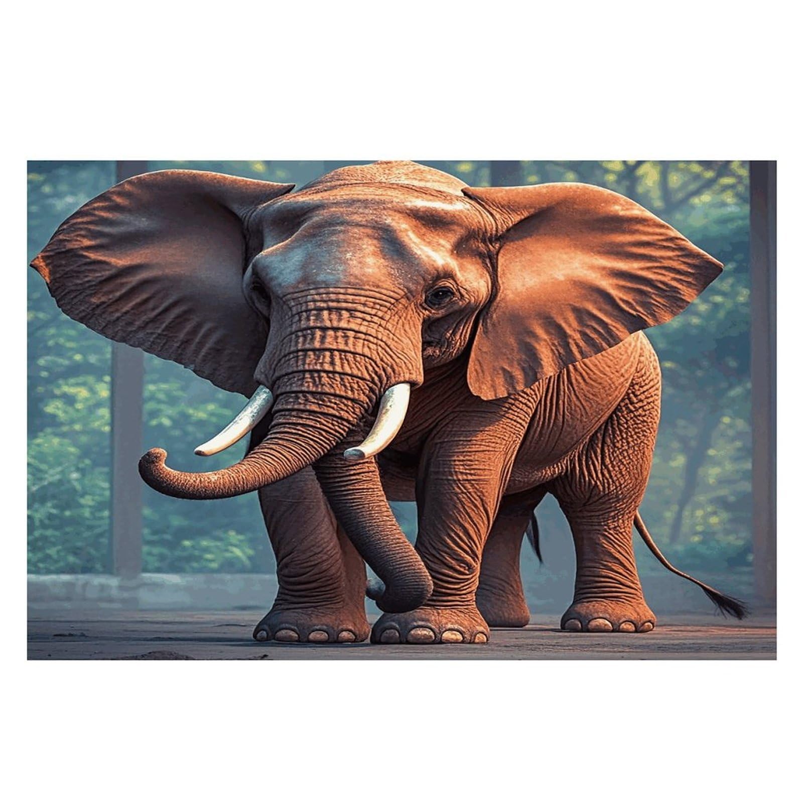 Elephants Red Placemats Wipeable Heat Resistant Table Mats Washable Flax Place Mats Elegant Cloth Non-Slip Placemat for Kitchen Dinning Party Table Decor 12 * 18 in