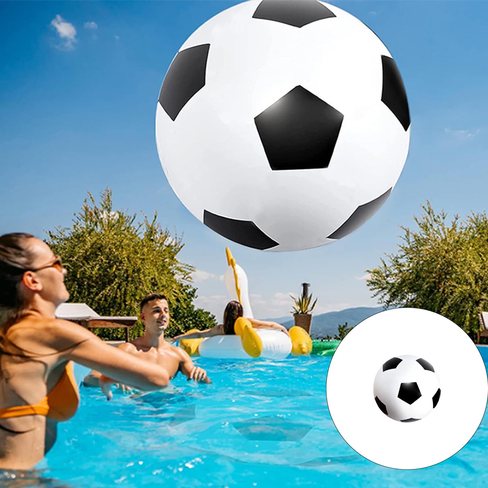 FOLODA Extra großer 53-Zoll Strandfußball für den Außenbereich für Spiele Hinterhof, Poolpartys und Outdoor Aktivitäten Hergestellt aus PVC PVC Wasserball
