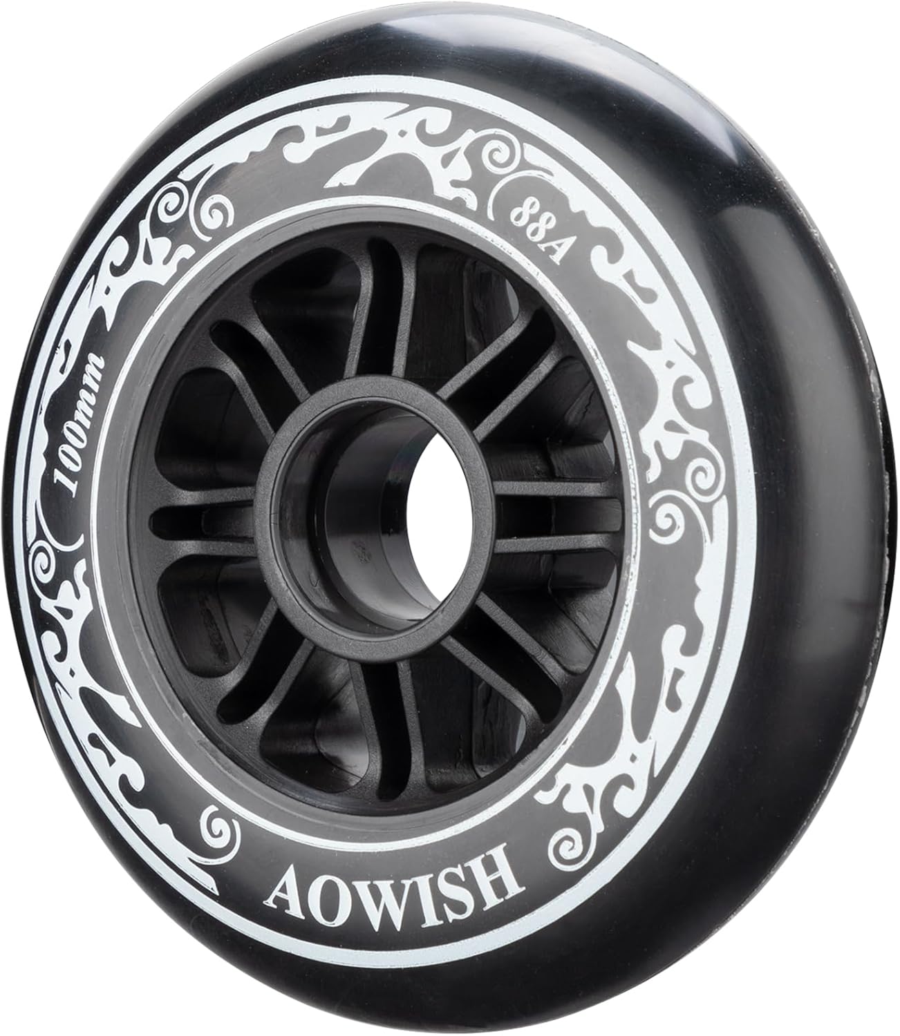 100mm Speed Inline Skate Wheels 100 mm Roller Blades Wheel 88A Outdoor Speed Skating Shoes Replacement Wheels, Black, Set of 3