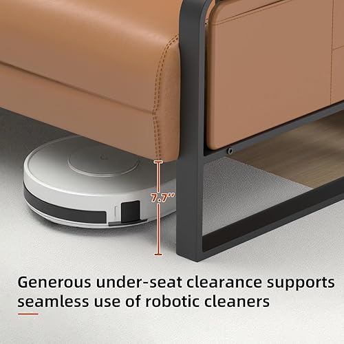 Miniatura 7 de Juego de sofá de 3 piezas para sala de estar, sofá biplaza y sillas decorativas de piel sintética, juego de 2 con bandeja plegable y bolsillo, juego