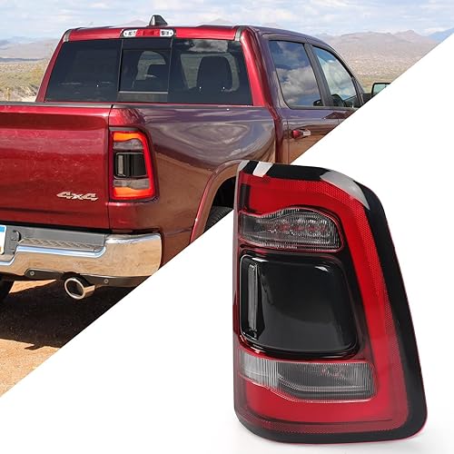 Para Dodge Ram 1500 Conjunto de luz trasera 2019-2022 tipo LED y lente roja cromada interior derecha lado del pasajero luz trasera 55112992AC