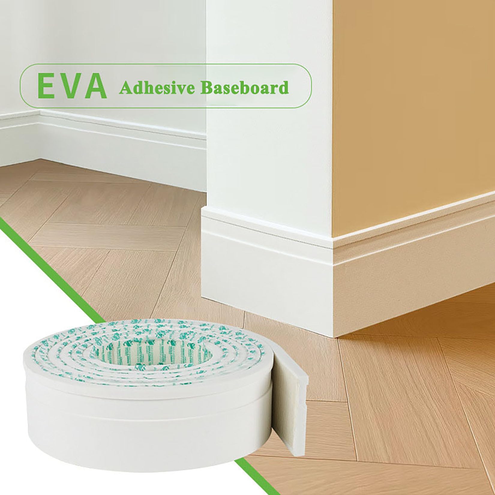 Moldura de zócalo flexible de EVA autoadhesiva, moldura de esquina de pared despegable y pegable, zócalo de espuma impermeable y pintable para decoración del hogar,gabinetes,marcos