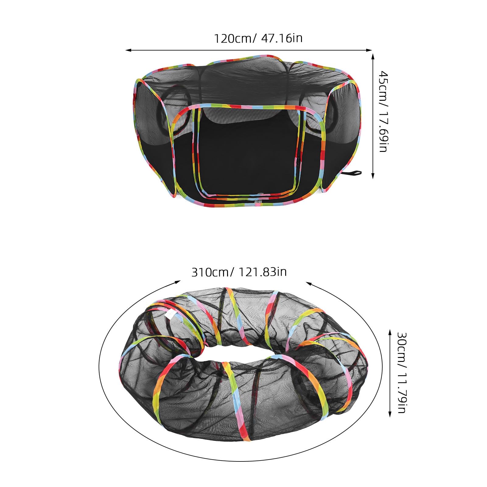 TOPBATHY Atmungsaktives Outdoor Katzenzelt mit Faltbarem Tunnel aus Polyester Taffeta Tragbar für Reisen im Freien