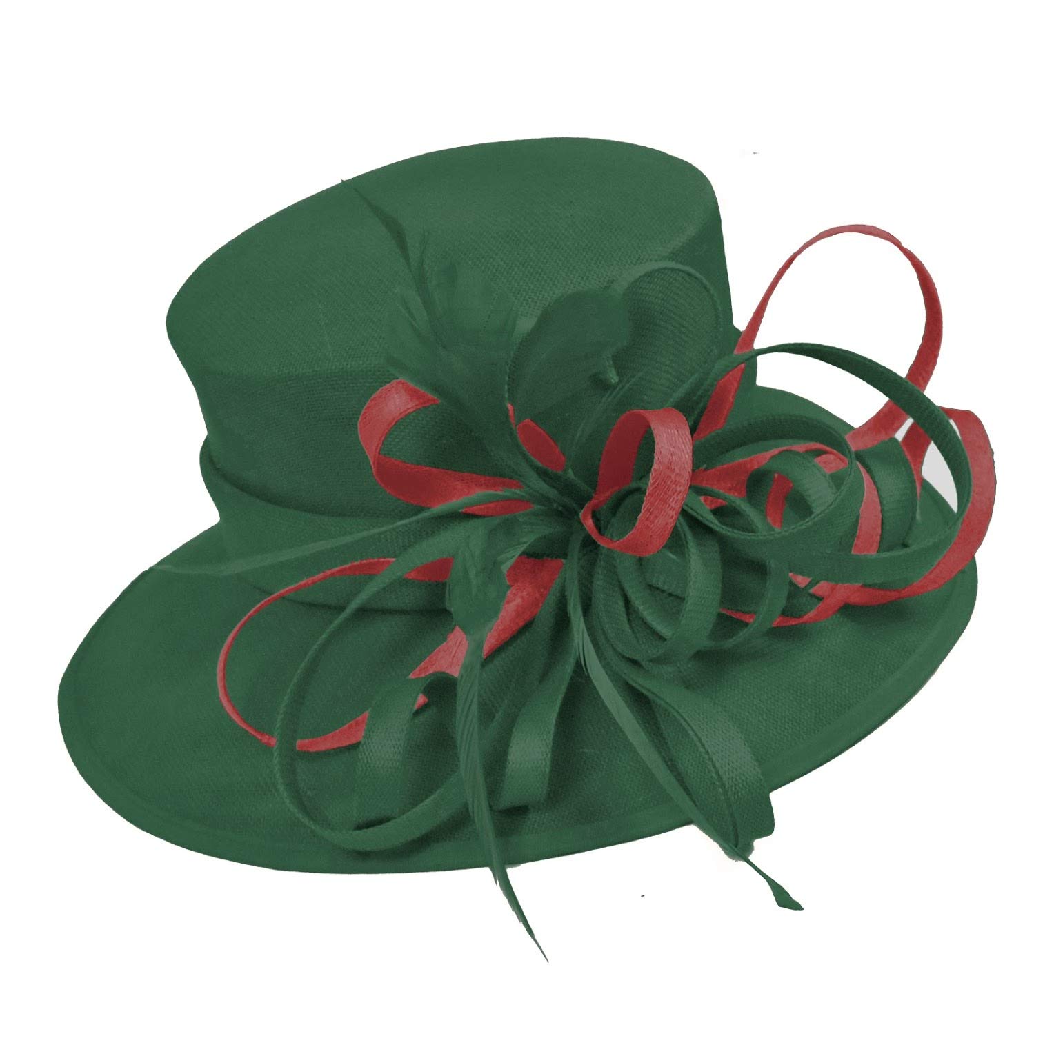 Chapeau bibi d'exception vert émeraude grand bord chic de cérémonie