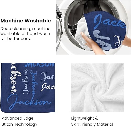 Miniatura 6 de Dr.TOUGH Manta personalizada con nombre para adultos y niños con nombre, manta personalizada para regalos de cumpleaños de Navidad