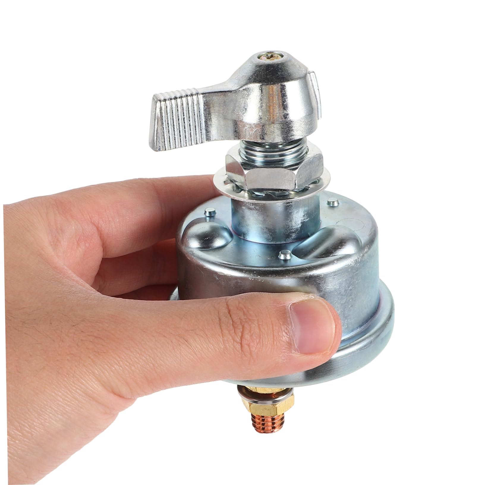 Amosfun 4 Piezas Interruptor de corte de batería cambiar Marina terminales llave bote interruptor de desconexión de batería 12v aislador de desconexión de de coche aluminio Plata