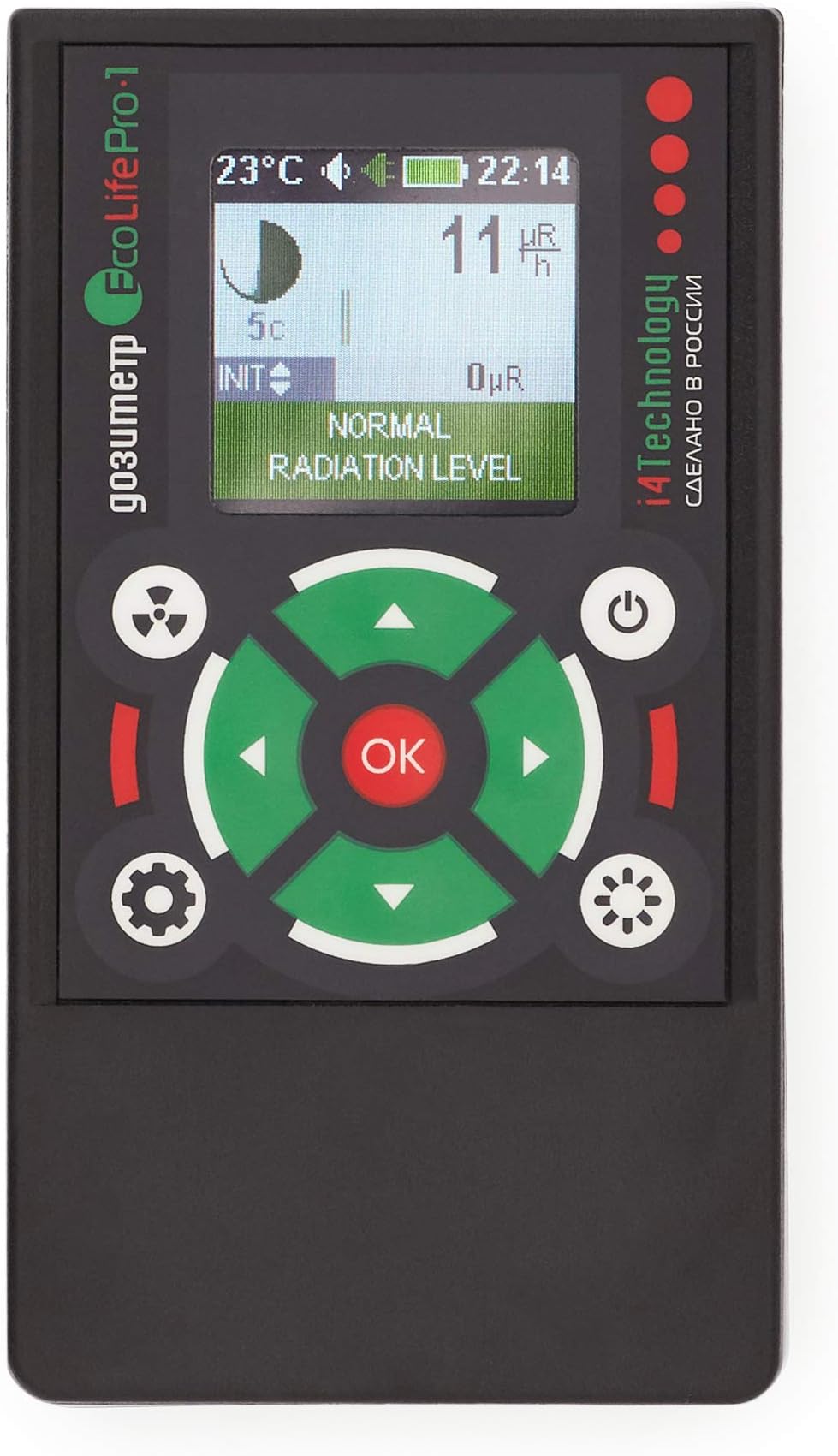 Digital Geiger Counter Made in Russia | High-Accuracy Nuclear Radiation Detector | Portable Dosimeter for Beta, Gamma, X-Ray Detection | i4 Technology EcoLifePro 1
