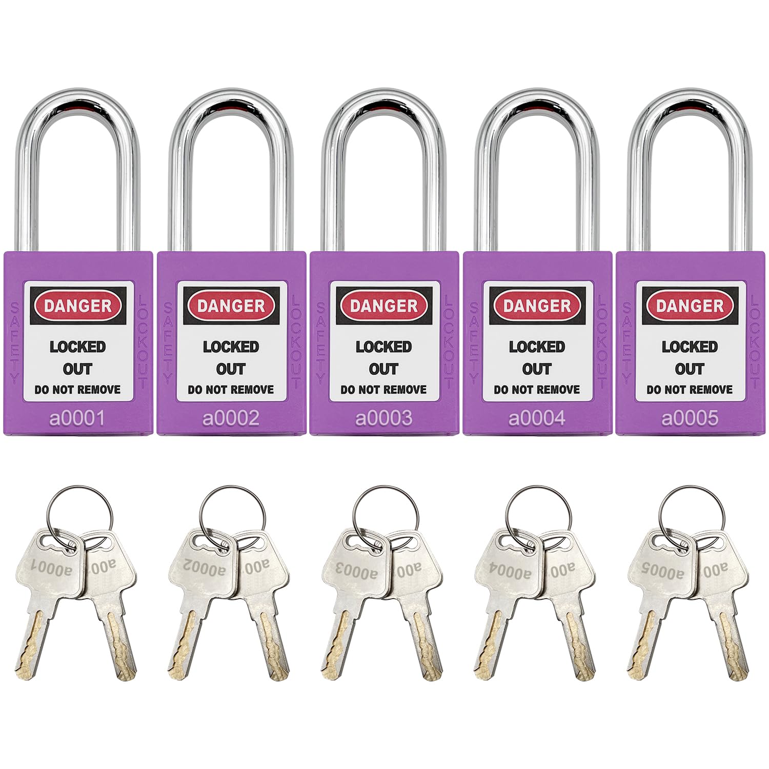 Snapklik.com : Lockout Tagout Lock - 5 Loto Safety Padlocks For Lock ...