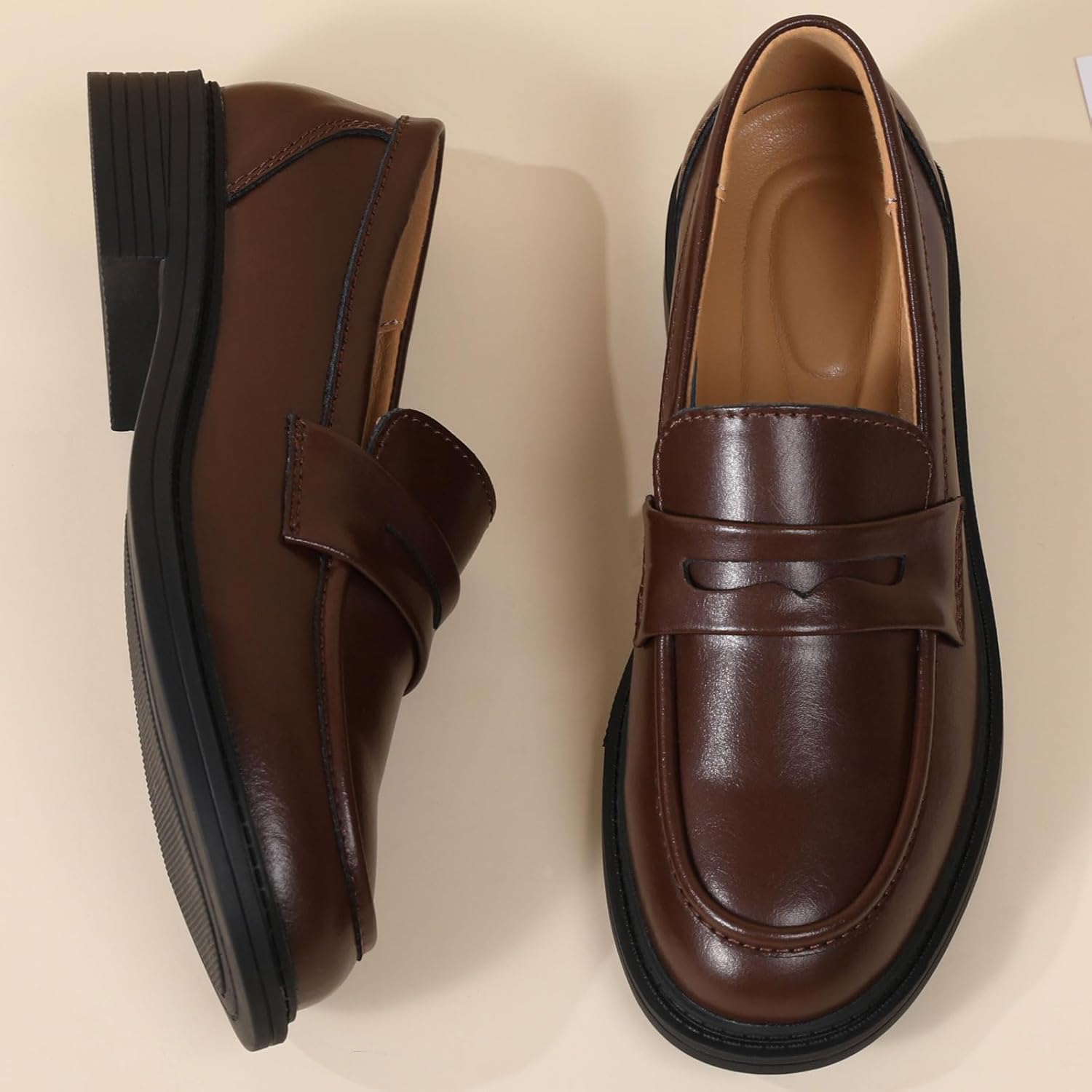 QJN Loafers for Women Black Penny Loafer Business Casual Shoes Women's Loafers & Slip-Ons Ladies Flats Comfortable Dressy - Image 4