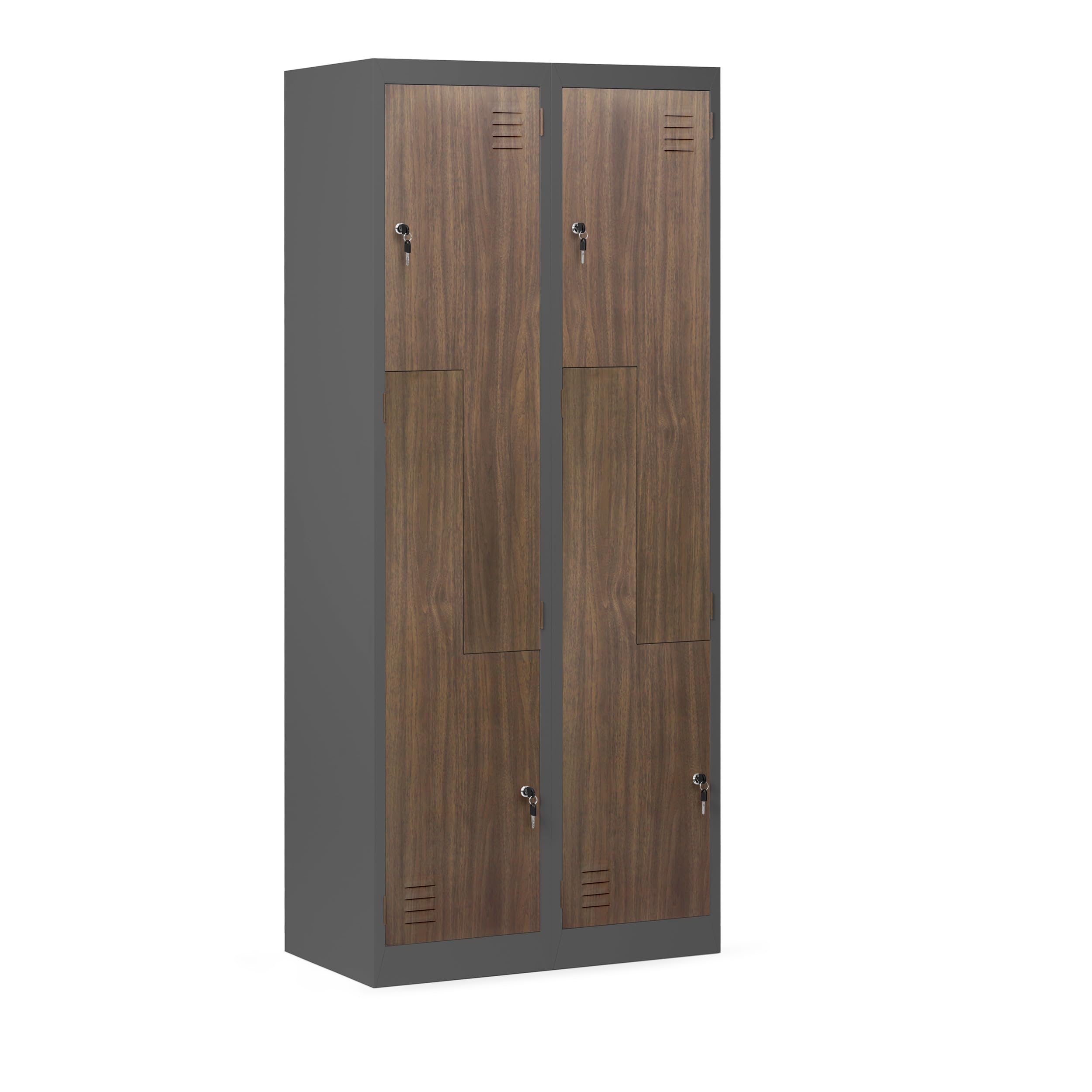 Domator Taquilla Vestuario Z02 Armario Metalico con 4 Compartimentos Ranuras de ventilación Pintura en Polvo 185 cm x 80 cm x 45 cm