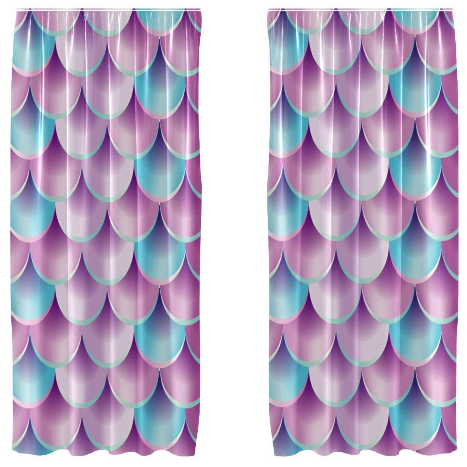 Rideaux occultants sirène 140x213 cm pour chambre fille féerique