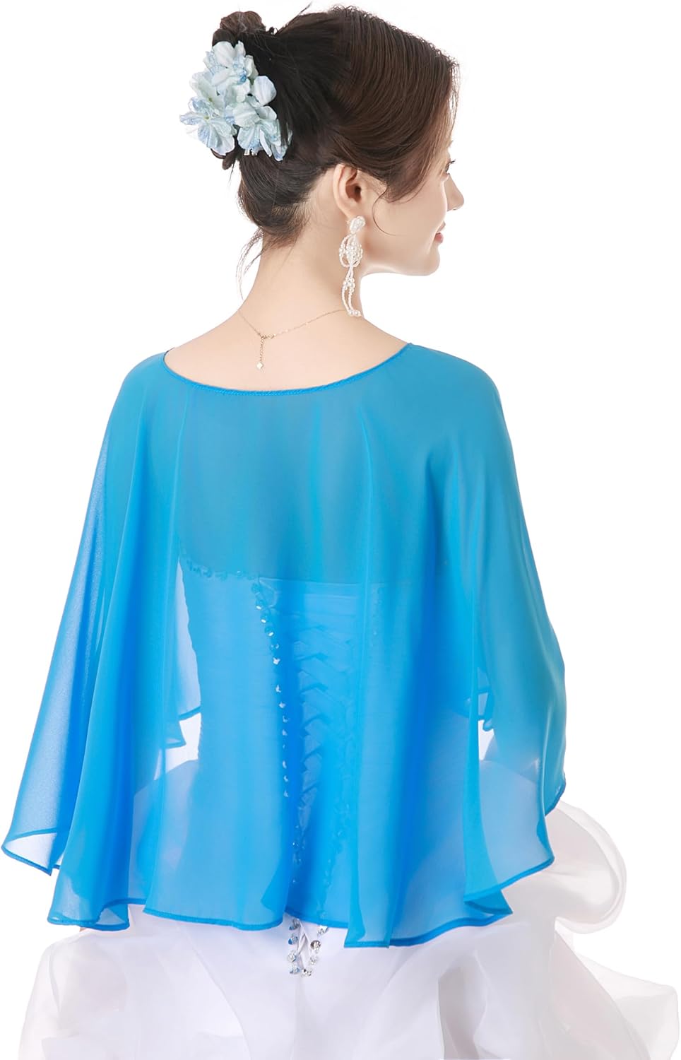 Women's Elegant Chiffon Shawl Wraps Shrug for Evening Dresses Wedding Guest Cape Bolero Cover-Up Scarf - Image 5