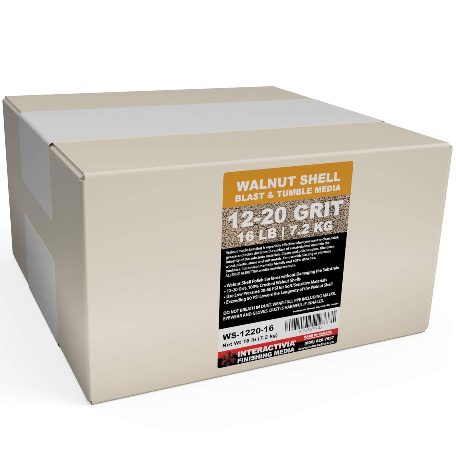 16 lbs or 7.2 kg Ground Walnut Shell Media 1220 Grit Medium Course