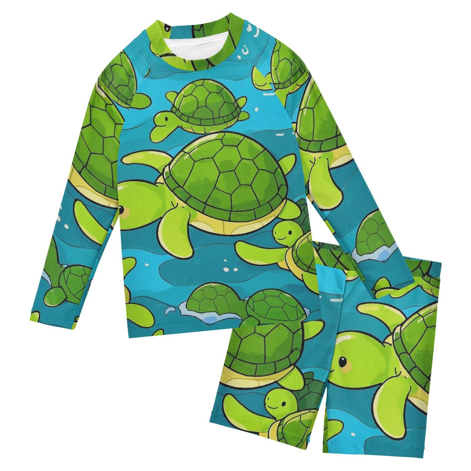 Bañador de 2 piezas para niños con protección UV de tortuga 6