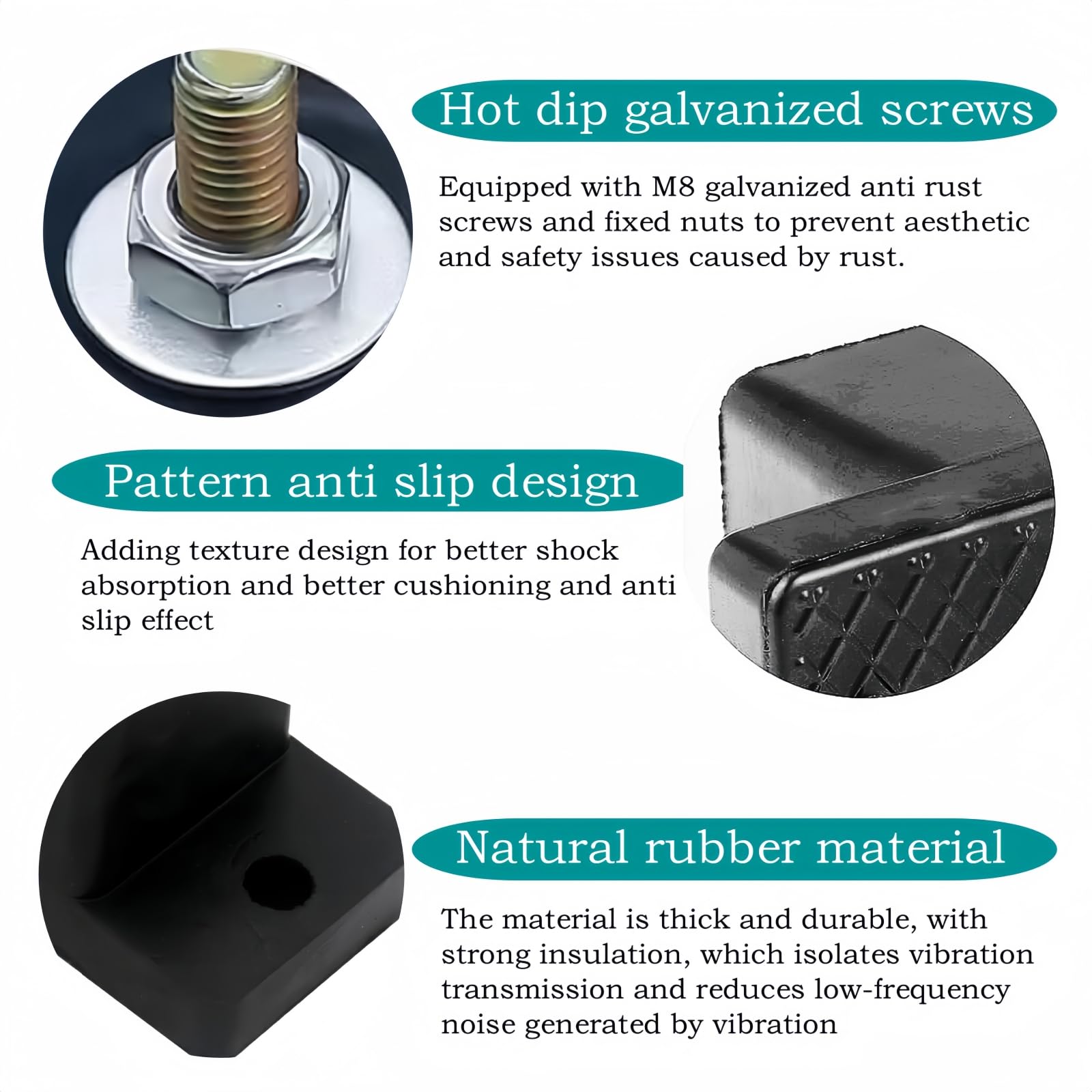 Anti Vibration Pads for Outdoor Mini Split, Anti-Vibration Shock Absorbing Rubber Mounting Bracket for Air Conditioner Condensers(Expansion Screw x 10, Rubber Isolation Pad x 4) — Amazon image 4