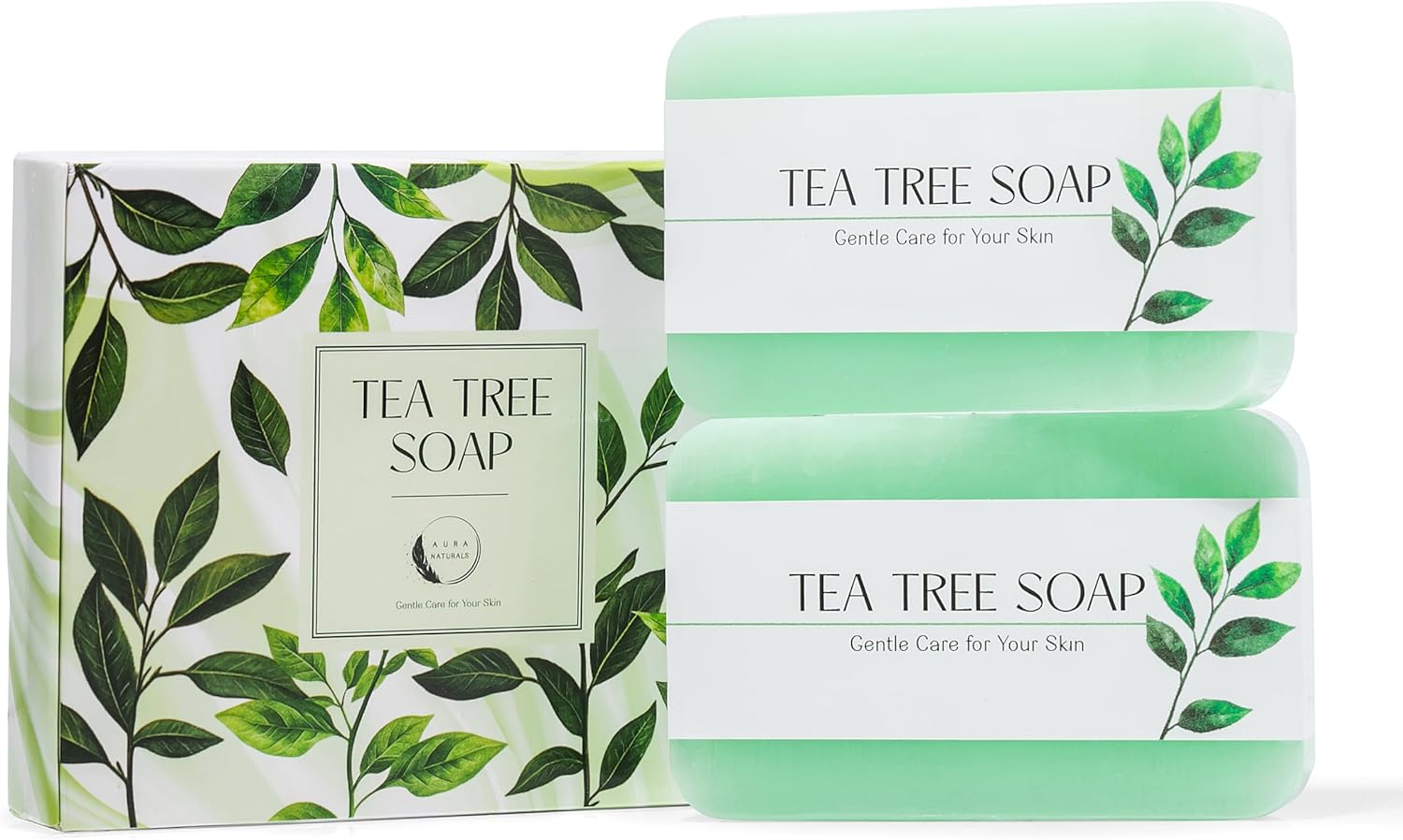 Aura Naturals Tea Tree Soap Bar – Set of 2, Natural Soap Bar for Face & Body Wash, Tea Tree Oil Soap with Anti Fungal Properties for Body Itching Acne Athlete’s Foot Folliculitis Aura Naturals Tea Tree Soap Bar – Set of 2, Natural Soap Bar for Face & Body Wash, Tea Tree Oil Soap with Anti Fungal Properties for Body Itching Acne Athlete’s Foot Folliculitis