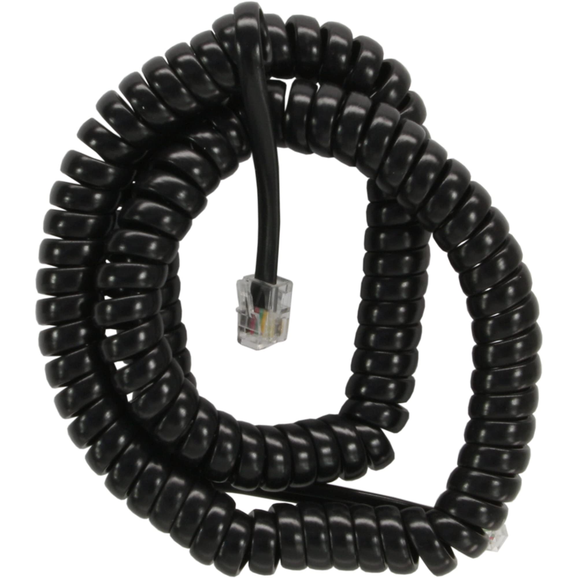 InLine® 18895 Coiled Cable RJ10 Male/Male Max. 4 m Black