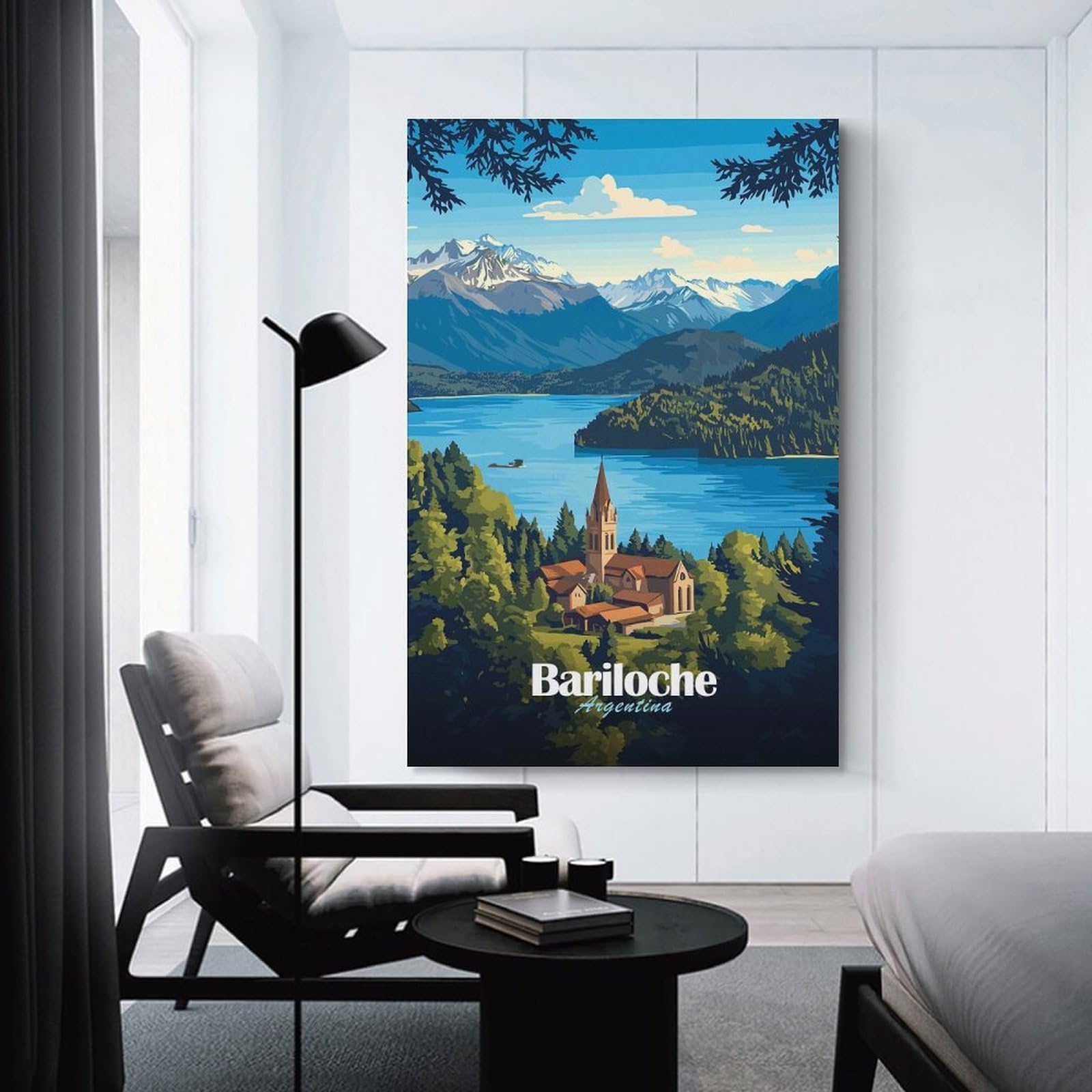 Junmoney Canvas Art Print Bariloche Argentina Travel, 12x18inch(30x45cm), for Small Homes, Bedrooms Or Open Spaces, A Simple Refresh for Blank Walls