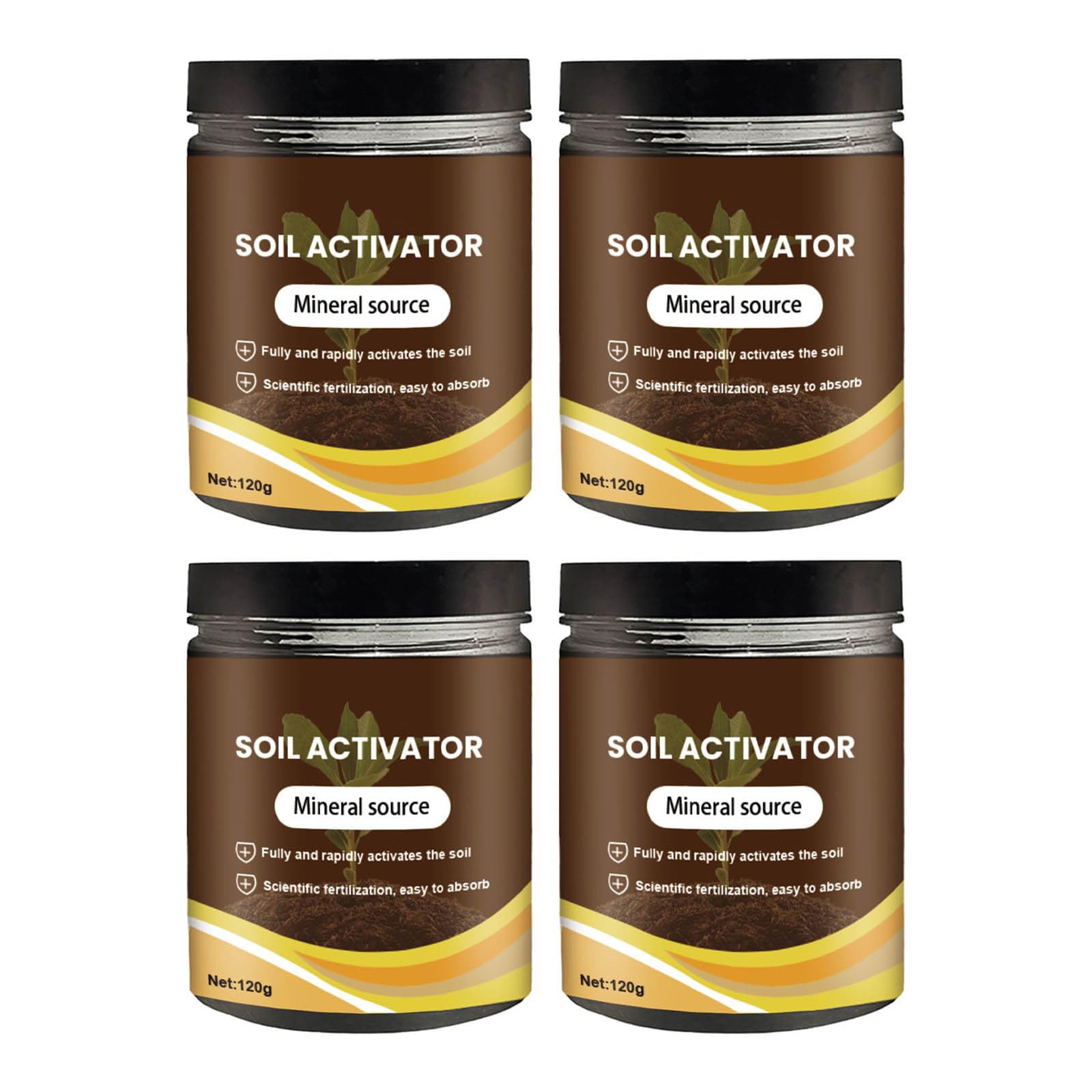 Organic Soil Activator Plant Fertilizer, Soil Pro Activator for plants Flowers Gardens Houseplants Improves Soil Structure, Prevents Compaction Boosts Root Growth (120g(4pcs))