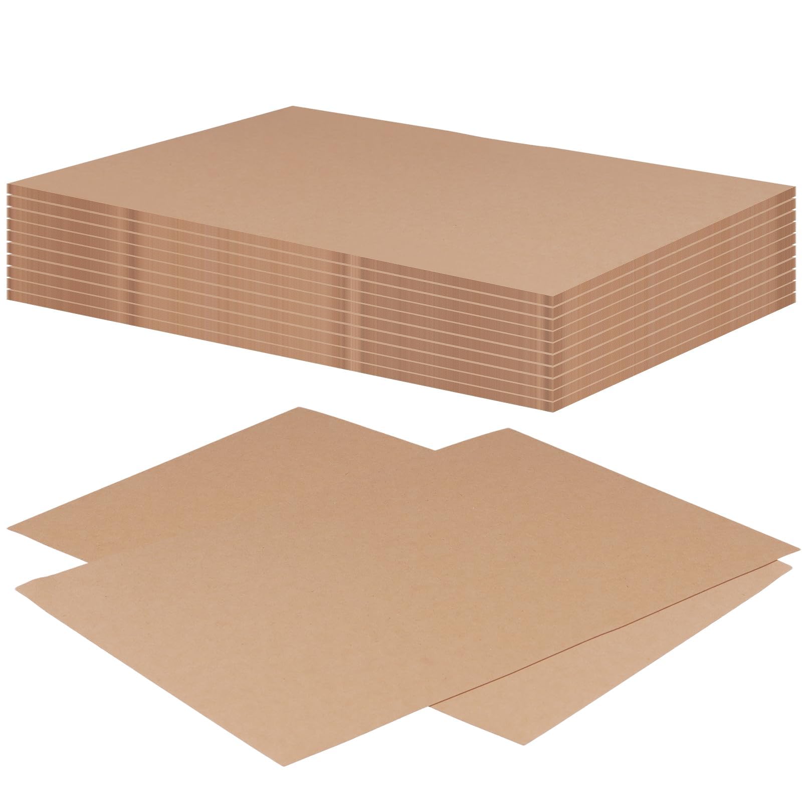 SOUJAP 100 Pcs A4 Brown Paper Card, 200gsm Kraft Cardstock for Printing Invitations, Menus, Crafts, DIY, 297 x 210mm