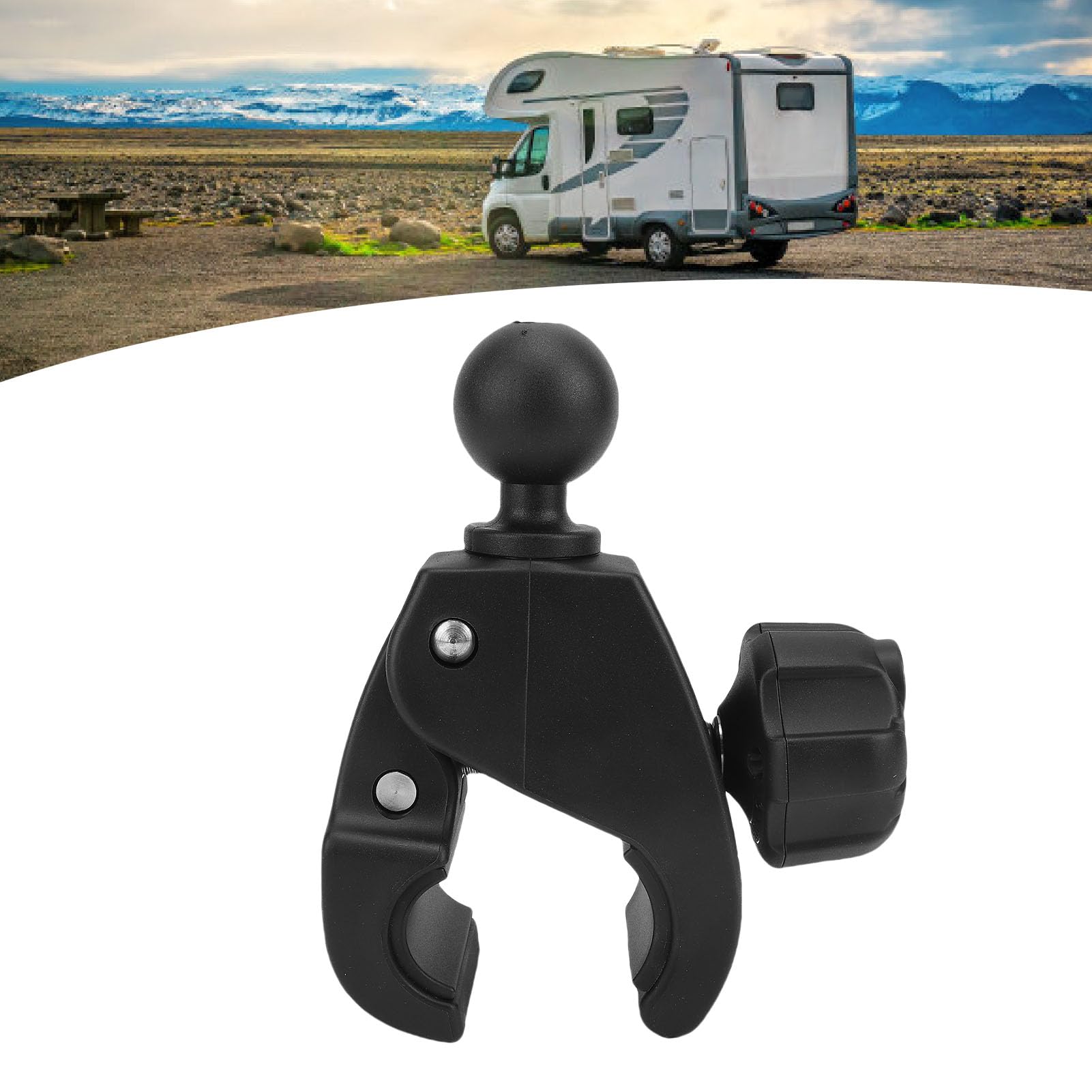 Base de Abrazadera Grande con Bola Segura y Estable para Montaje en Vehículo GPS Diseñada con Acolchado de Goma y Características Antirrobo
