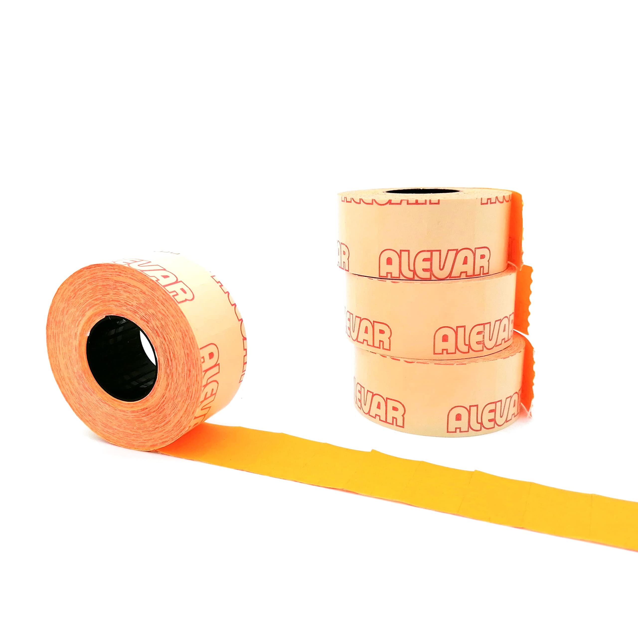 26x16 Rettangolare Scatola 36 Rotoli Etichette per Prezzatrice, Arancio Fluo Removibile,