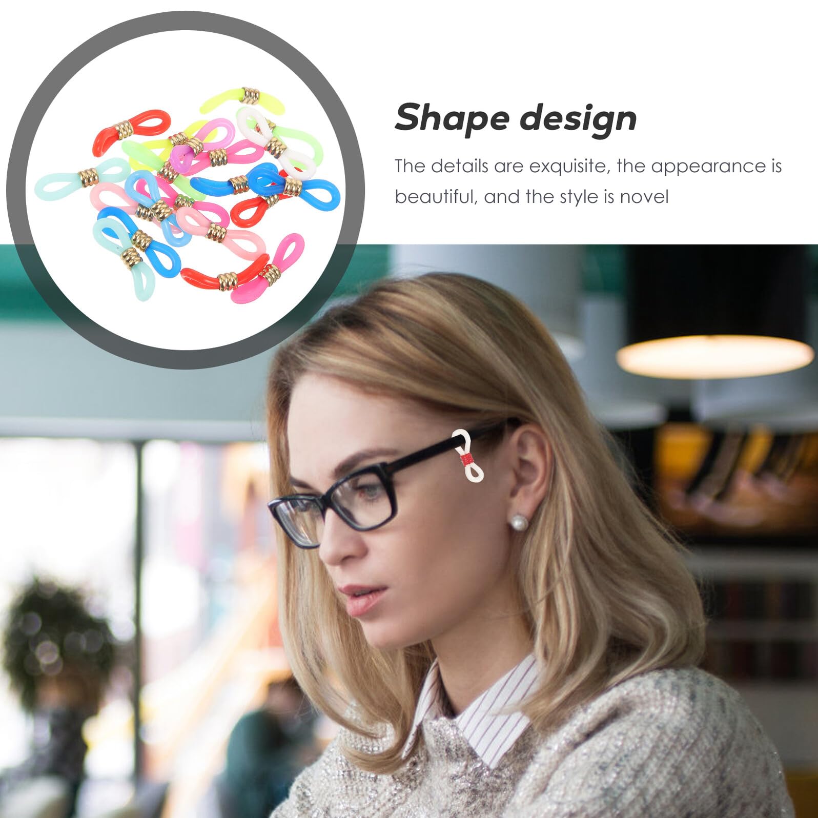 UPKOCH Lot De 60 Embout Antidérapant Pour Porte-chaîne De Lunettes Connecteurs En Silicone Multicolores Accessoires Réglables Pour Lunettes De Soleil Usage Quotidien Diamètre Standard