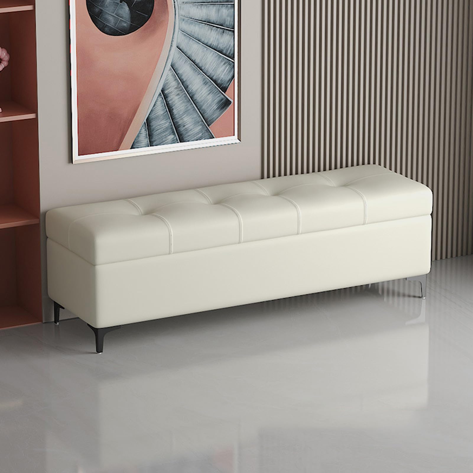 Banc assise avec coussin de rangement coffre pour la maison