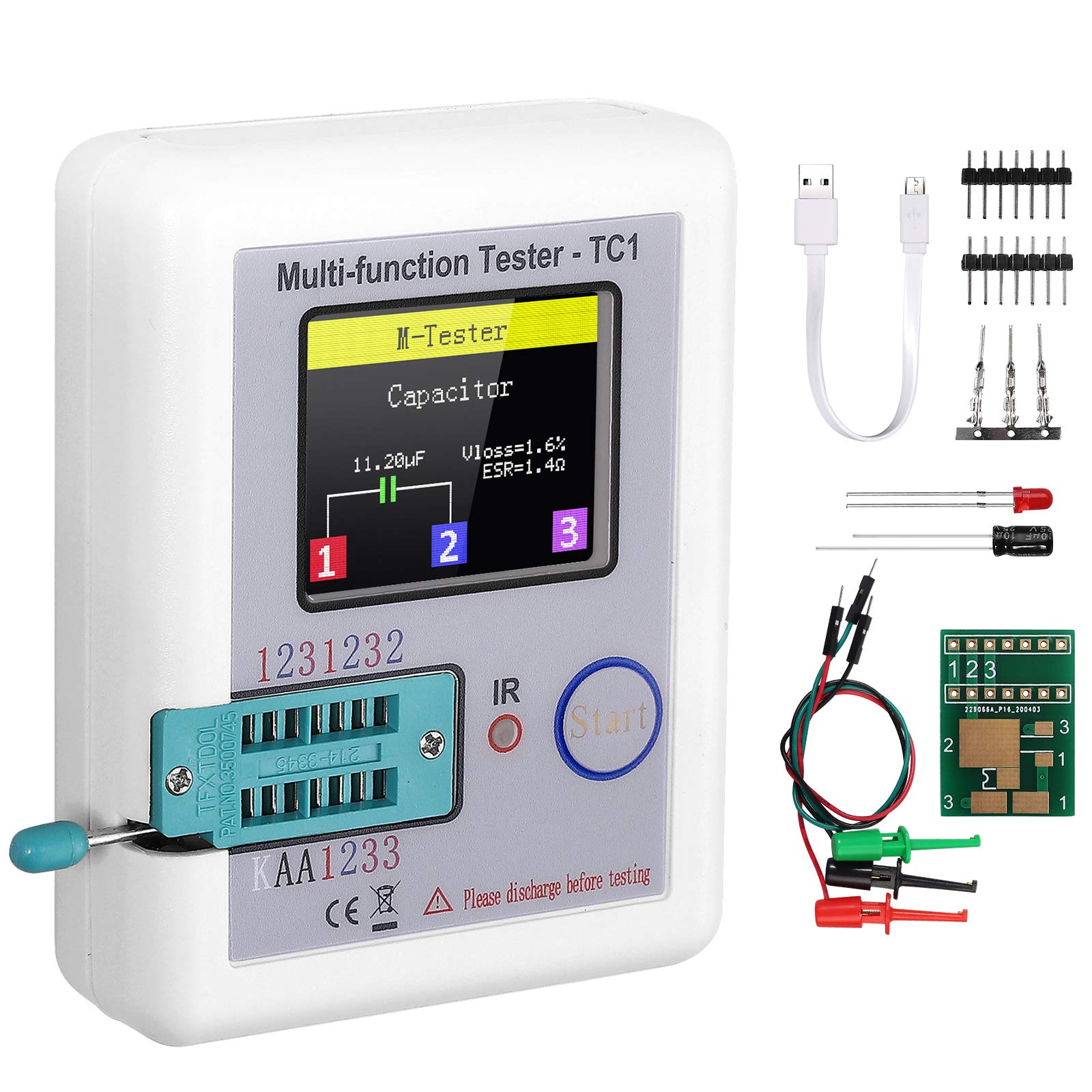 Buy ALLmeter LCRTC1 ESR Transistor Tester 1.8inch Colorful Display TFT