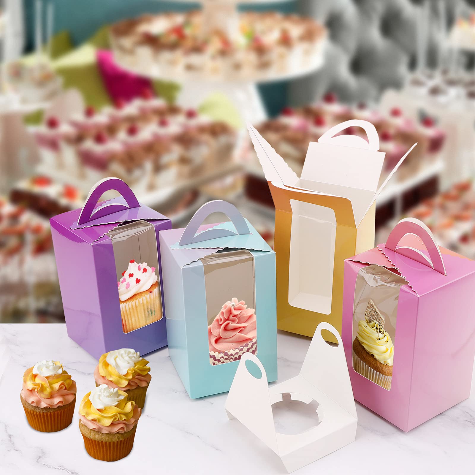 20 Pcs Individual Cake Boxes Cupcake Boxes Individual for Packaging 1