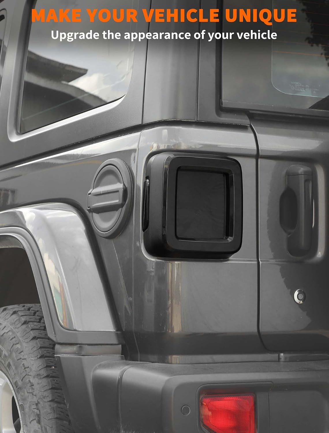 Savadicar Smoked Taillight Covers for Jeep Wrangler JL JLU 4xe 2018-Present – Rear Light Guard Lens Overlay for Factory Halogen Tail Lights, Exterior Styling Upgrade Accessory